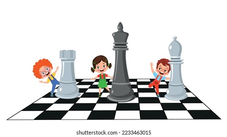 Cartoon Character Playing Chess Game