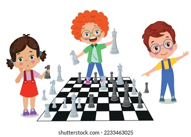 Cartoon Character Playing Chess Game