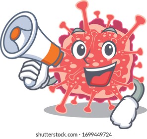 Cartoon character of polyploviricotina having a megaphone