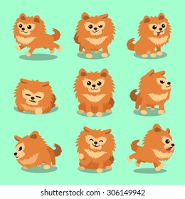 Cartoon character pomeranian dog poses