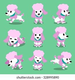 Cartoon Character Poodle Dog Poses