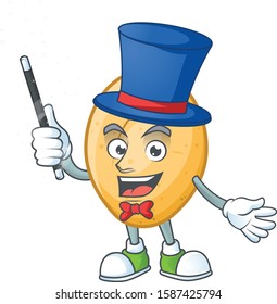 Cartoon character of potato performance as a Magician