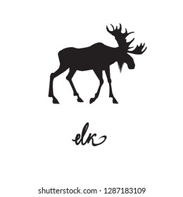 cartoon character, print illustration of children vector, elk, deer, logo silhouette