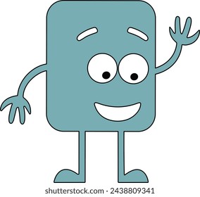 Cartoon Character with a Puzzled Expression Looking Downwards
