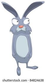 Cartoon Character Rabbit Isolated on White Background. Vector.