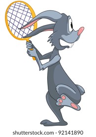 Cartoon Character Rabbit Isolated on White Background. Vector.