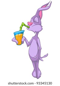 Cartoon Character Rabbit Isolated on White Background. Vector.
