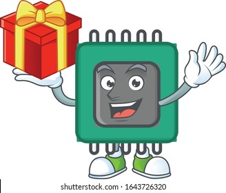 cartoon character of RAM with a box of gift