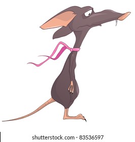 Cartoon Character Rat Isolated on White Background. Vector.