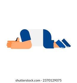 Cartoon character for recovery position.