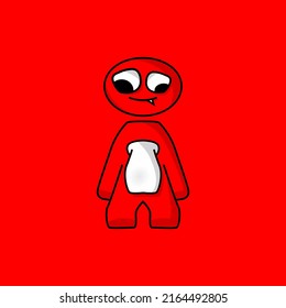  cartoon character in red background