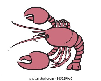 Cartoon character of red lobster