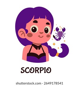 Cartoon Character Representing Scorpio Zodiac Sign