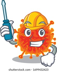 cartoon character of riboviria worked as an automotive