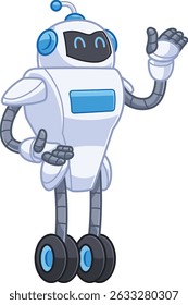 cartoon character robot friendly expression with inviting pose
