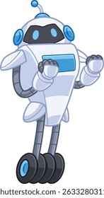 cartoon character robot friendly expression with happy pose