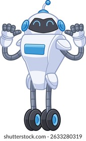 cartoon character robot friendly expression with pose pointing at himself