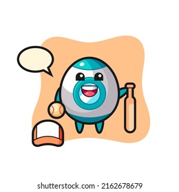 Cartoon character of rocket as a baseball player , cute style design for t shirt, sticker, logo element
