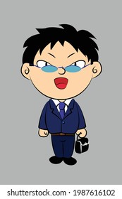 Cartoon character. A role model for young people who have just graduated from school. Suitable is the avatar.