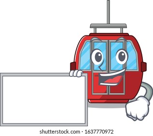 cartoon character of ropeway design concept bring a board