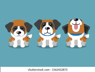 Cartoon character saint bernard dog poses for design.