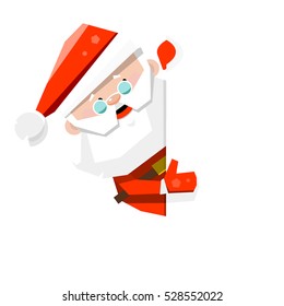 Cartoon character Santa Claus isolated on white background. The template for the inscription. Vector illustration.