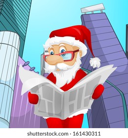 Cartoon Character Santa Claus. Vector EPS 10.