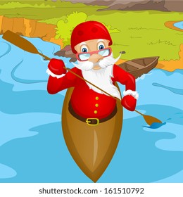 Cartoon Character Santa Claus. Vector EPS 10.