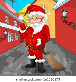 Cartoon Character Santa Claus. Vector EPS 10.