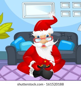 Cartoon Character Santa Claus. Vector EPS 10.