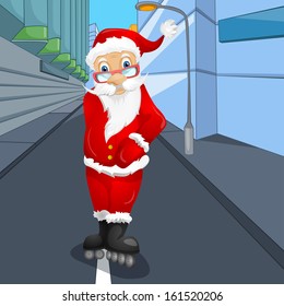 Cartoon Character Santa Claus. Vector EPS 10.