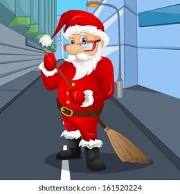 Cartoon Character Santa Claus. Vector EPS 10.