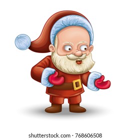 Cartoon character Santa Claus. Vector illustration.