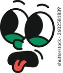Cartoon Character Scared Face Vector Illustration