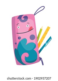 Cartoon character of school supply item with happy face. Back to school funny smile. Vector object isolated on white background