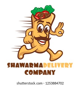 Cartoon character shawarma logo