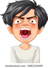 A cartoon character showing intense anger