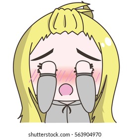 Shy Embarrassed Blushing Anime Girl Face