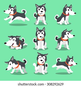 Cartoon character Siberian husky dog poses