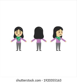cartoon character sick woman vector digital design graphic 2d hd illustration