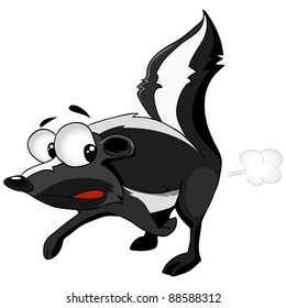 Cartoon Character Skunk Isolated on White Background. Vector.