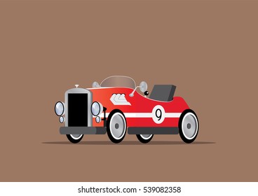 Cartoon character, Small Race car classic., vector eps10