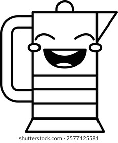 A cartoon character with a smiling face and a big grin