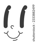 Cartoon Character Smiling Face Vector Illustration