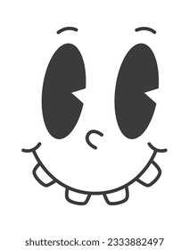 Cartoon Character Smiling Face Vector Illustration