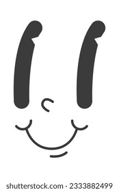 Cartoon Character Smiling Face Vector Illustration