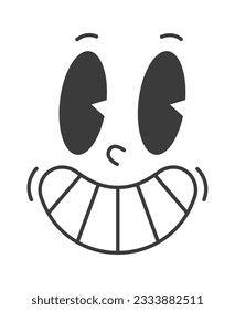 Cartoon Character Smiling Face Vector Illustration