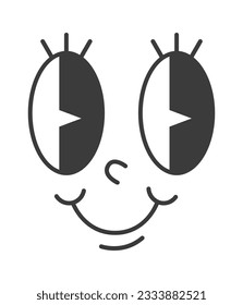 Cartoon Character Smiling Face Vector Illustration
