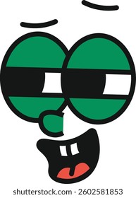 Cartoon Character Smiling Face Vector Illustration
