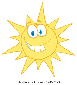 Cartoon Character Smiling Sun